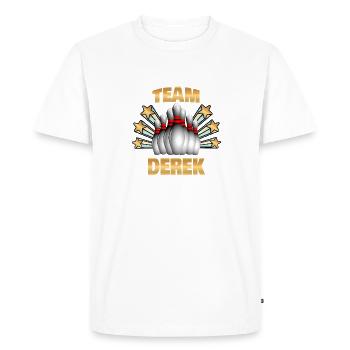 Bowling Derek - Men's Premium Organic T-Shirt - white - Front - Nico (187cm)
