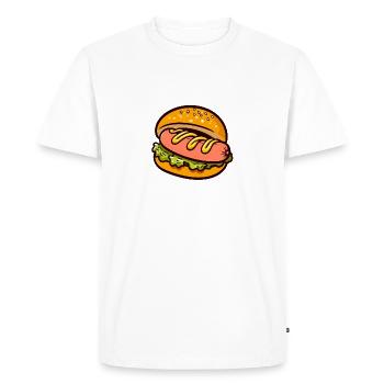 Délicieuse Bratwurst Brötchen Mustard Cuisine de rue allemande - T-shirt Premium bio Homme - blanc - Devant - Nico (187cm)