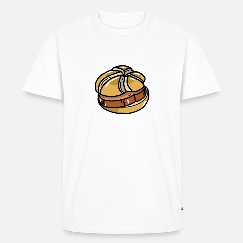 Comic Leberkäs Leberkäse Fleischkäse Brötchen - Männer Premium Bio T-Shirt - Weiß