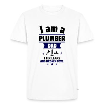 Dad Plumber,Gift for Father's Day - Men's Premium Organic T-Shirt - white - Front - Nico (187cm)