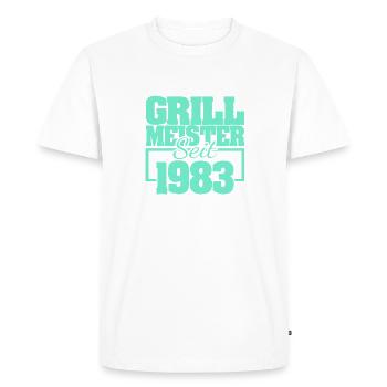 1983 - T-shirt Premium bio Homme - blanc - Devant - Nico (187cm)