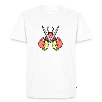 Bande dessinée homard crabe homard homard langouste jaune ciseaux - T-shirt Premium bio Homme - blanc - Devant - Nico (187cm)