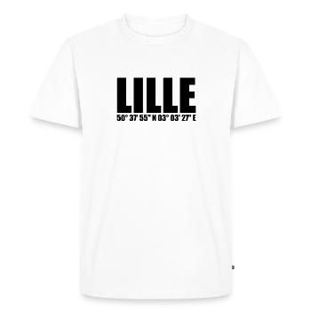 Lille Koordinaten - Männer Premium Bio T-Shirt - Weiß - Vorne - Nico (187cm)
