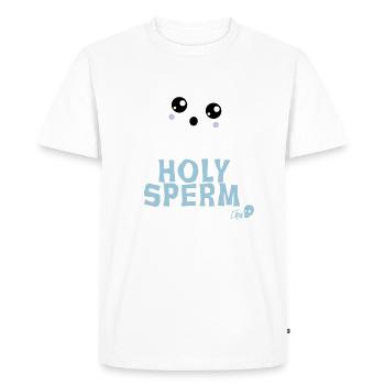 Sperme sacré - T-shirt Premium bio Homme - blanc - Devant - Nico (187cm)