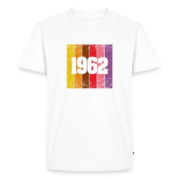 Funny 1962 - Men's Premium Organic T-Shirt - white - Front - Nico (187cm)