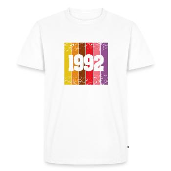 Année 1992 - T-shirt Premium bio Homme - blanc - Devant - Nico (187cm)