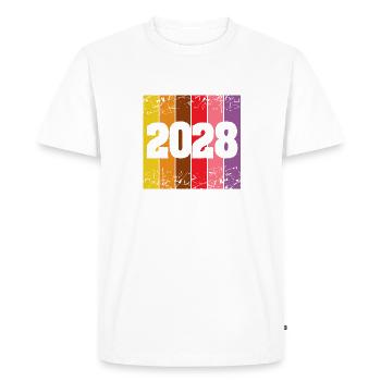 2028 - Men's Premium Organic T-Shirt - white - Front - Nico (187cm)