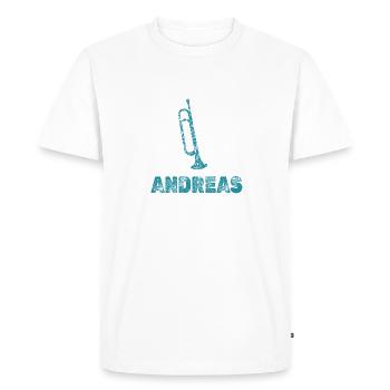 Trompettes Andreas - T-shirt Premium bio Homme - blanc - Devant - Nico (187cm)