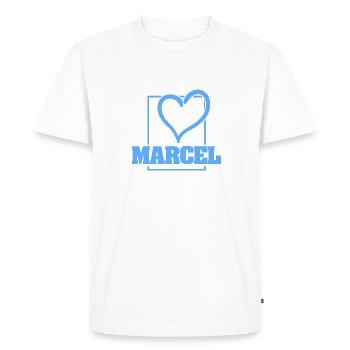 Marcel as Bachelor - Men's Premium Organic T-Shirt - white - Front - Nico (187cm)