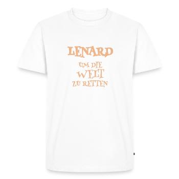 Helper Lenard - Men's Premium Organic T-Shirt - white - Front - Nico (187cm)
