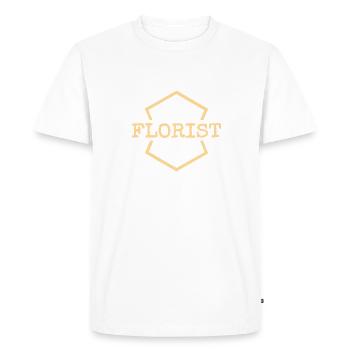 Travail Fleuriste - T-shirt Premium bio Homme - blanc - Devant - Nico (187cm)