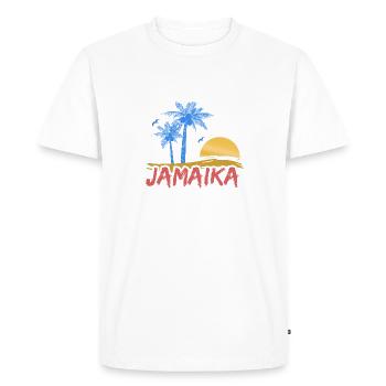 Plage Jamaïque Jamaïque - T-shirt Premium bio Homme - blanc - Devant - Nico (187cm)