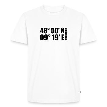 Coordonnées de Waiblingen - T-shirt Premium bio Homme - blanc - Devant - Nico (187cm)