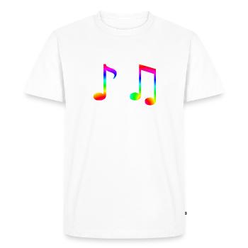 Notes de musique idée cadeau colorée note musique arc-en-ciel - T-shirt Premium bio Homme - blanc - Devant - Nico (187cm)