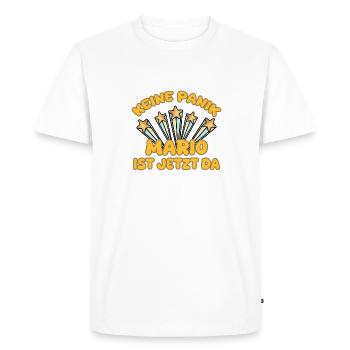 Mario comme prénom - T-shirt Premium bio Homme - blanc - Devant - Nico (187cm)