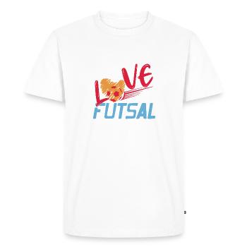 Love Futsal Heart Ball Indoor Soccer Passion - Men's Premium Organic T-Shirt - white - Front - Nico (187cm)