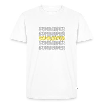 Grinder - Men's Premium Organic T-Shirt - white - Front - Nico (187cm)
