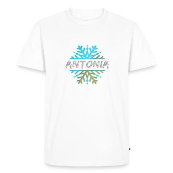 Antonia - Men's Premium Organic T-Shirt - white - Front - Nico (187cm)