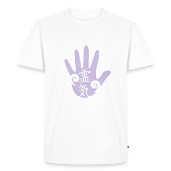 énergie REIKI - T-shirt Premium bio Homme - blanc - Devant - Nico (187cm)