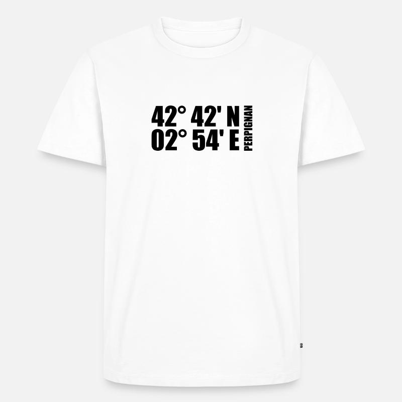 Perpignan coordinates - Men's Premium Organic T-Shirt - white