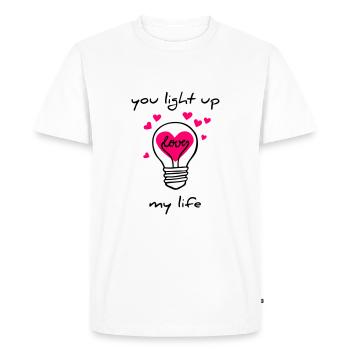 Tu illumines ma vie - T-shirt Premium bio Homme - blanc - Devant - Nico (187cm)