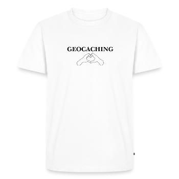 I love geocaching - Men's Premium Organic T-Shirt - white - Front - Nico (187cm)