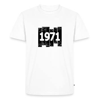 Né en 1971 - T-shirt Premium bio Homme - blanc - Devant - Nico (187cm)