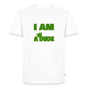 King Dude Name - Men's Premium Organic T-Shirt - white - Front - Nico (187cm)