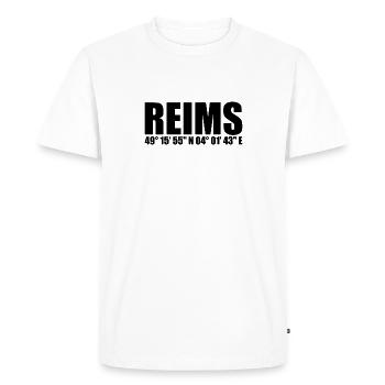 Coordonnées de Reims - T-shirt Premium bio Homme - blanc - Devant - Nico (187cm)