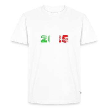 Born in 2025 - Men's Premium Organic T-Shirt - white - Front - Nico (187cm)