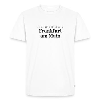 Coordonnées de Francfort-sur-le-Main - T-shirt Premium bio Homme - blanc - Devant - Nico (187cm)