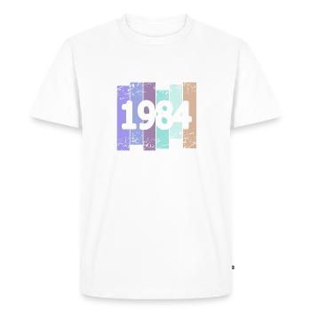 1984 - Men's Premium Organic T-Shirt - white - Front - Nico (187cm)