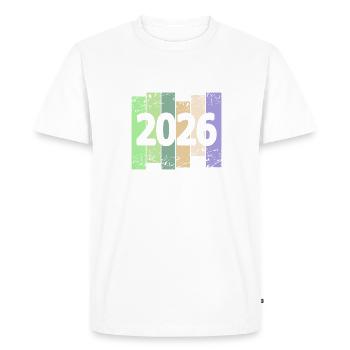Œuvres d’art 2026 - T-shirt Premium bio Homme - blanc - Devant - Nico (187cm)