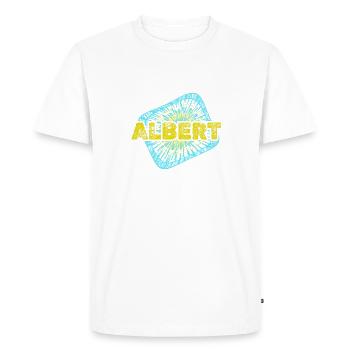 Albert comme loisir - T-shirt Premium bio Homme - blanc - Devant - Nico (187cm)
