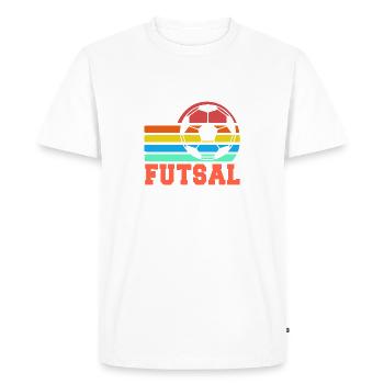 Futsal Retro Rainbow Soccer Ball Statement - Men's Premium Organic T-Shirt - white - Front - Nico (187cm)