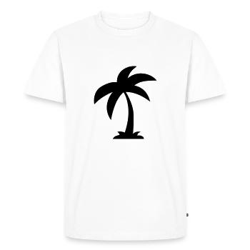 Silhouette of a palm tree - Men's Premium Organic T-Shirt - white - Front - Nico (187cm)