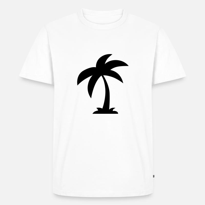 Silhouette einer Palme - Männer Premium Bio T-Shirt - Weiß