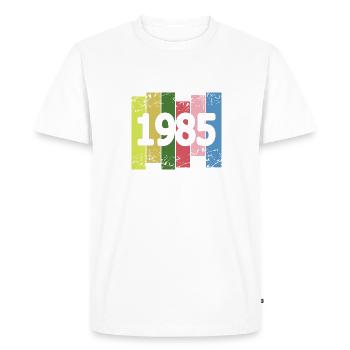 1985 - Men's Premium Organic T-Shirt - white - Front - Nico (187cm)
