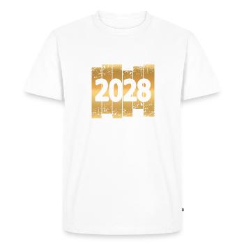 2028 - Men's Premium Organic T-Shirt - white - Front - Nico (187cm)