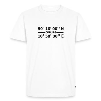 Coordonnées de Cobourg - T-shirt Premium bio Homme - blanc - Devant - Nico (187cm)