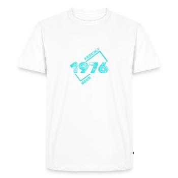 Idée cadeau 1976 - T-shirt Premium bio Homme - blanc - Devant - Nico (187cm)
