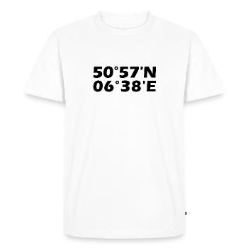 Coordonnées de Bergheim - T-shirt Premium bio Homme - blanc - Devant - Nico (187cm)