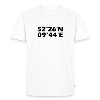 Coordonnées de Langenhagen - T-shirt Premium bio Homme - blanc - Devant - Nico (187cm)