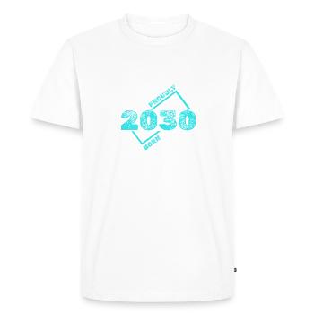 Né en 2030 - T-shirt Premium bio Homme - blanc - Devant - Nico (187cm)