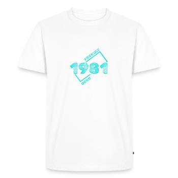Gift Idea 1981 - Men's Premium Organic T-Shirt - white - Front - Nico (187cm)