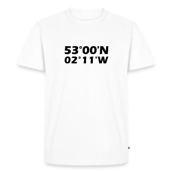 Coordonnées de Stoke-on-Trent - T-shirt Premium bio Homme - blanc - Devant - Nico (187cm)