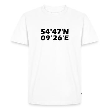 Coordonnées de Flensburg - T-shirt Premium bio Homme - blanc - Devant - Nico (187cm)