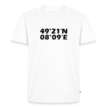 Neustadt an der Weinstraße coordinates - Men's Premium Organic T-Shirt - white - Front - Nico (187cm)