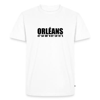Coordonnées d’Orléans - T-shirt Premium bio Homme - blanc - Devant - Nico (187cm)