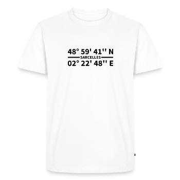 Coordonnées de Sarcelles - T-shirt Premium bio Homme - blanc - Devant - Nico (187cm)